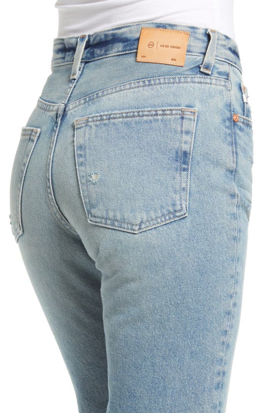 Ag Kinsley Distressed High Waist Flare Leg Jeans In 21 Years Coastal Bay