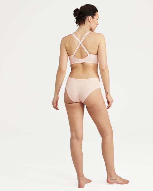 Nudea The Stretch Mid Rise Bikini Brief In Blush Pink