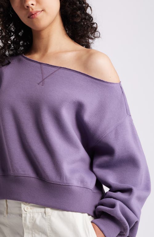 BP. BP. FLEECE DETAIL OFF THE SHOULDER SWEATSHIRT 