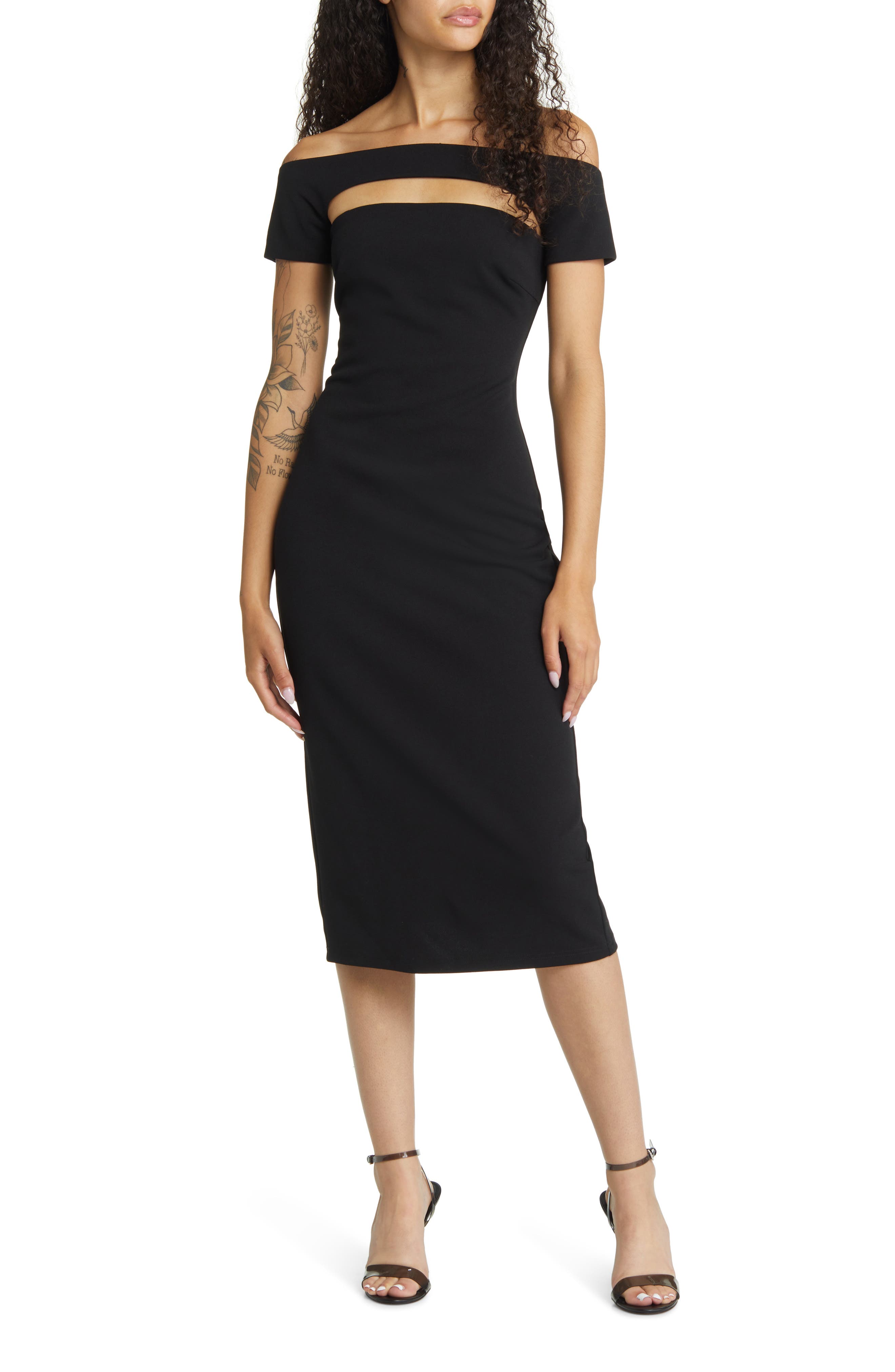 Womens Clothing Dresses Cocktail and party dresses Dolce & Gabbana Synthetic Midi Dress in Black 