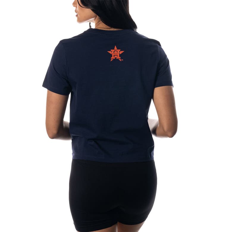 Shop The Wild Collective Navy Houston Astros Twist Front T-shirt