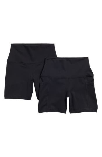 Yogalicious Lux Tribeca 2-piece Bike Shorts Set In Black/black