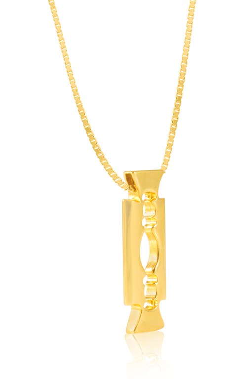 Johnny Nelson Block Blade Pendant Necklace In Gold