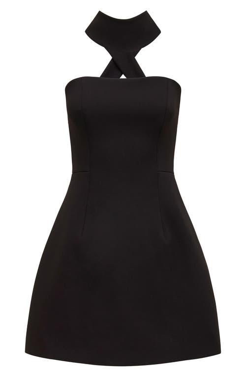 Shop Ever New Rowan Scarf Neck Cocktail Minidress In Black