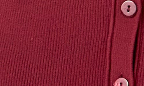 Endless Rose Rib Long Sleeve Minidress In Burgundy