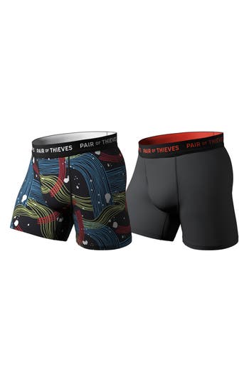Shop Pair Of Thieves Pack Of 2 Superfit Boxer Briefs In Black/charcoal