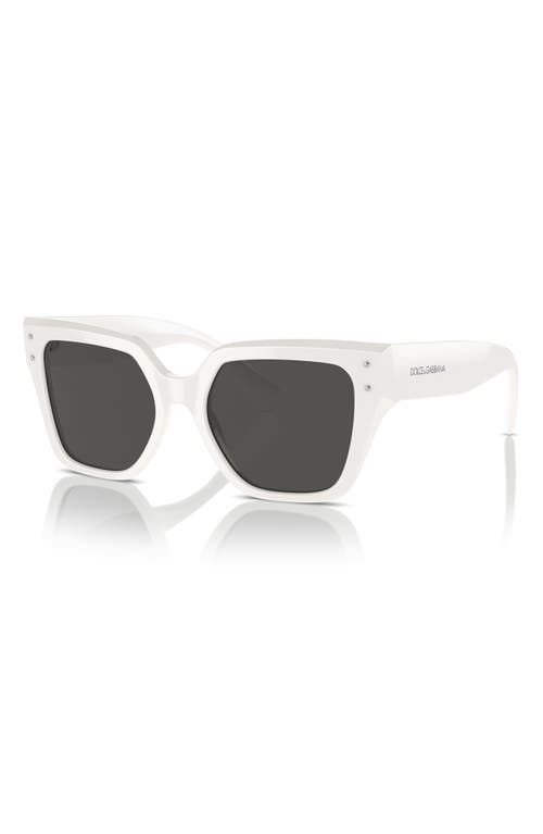 Shop Dolce & Gabbana Dolce&gabbana 52mm Square Sunglasses In White