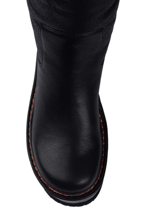 Ziginy Flor Faux Fur Trim Platform Boot In Black