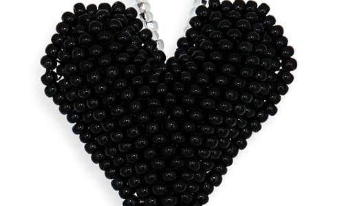 Pura Utz Beaded Heart Bolo Necklace In Metallic