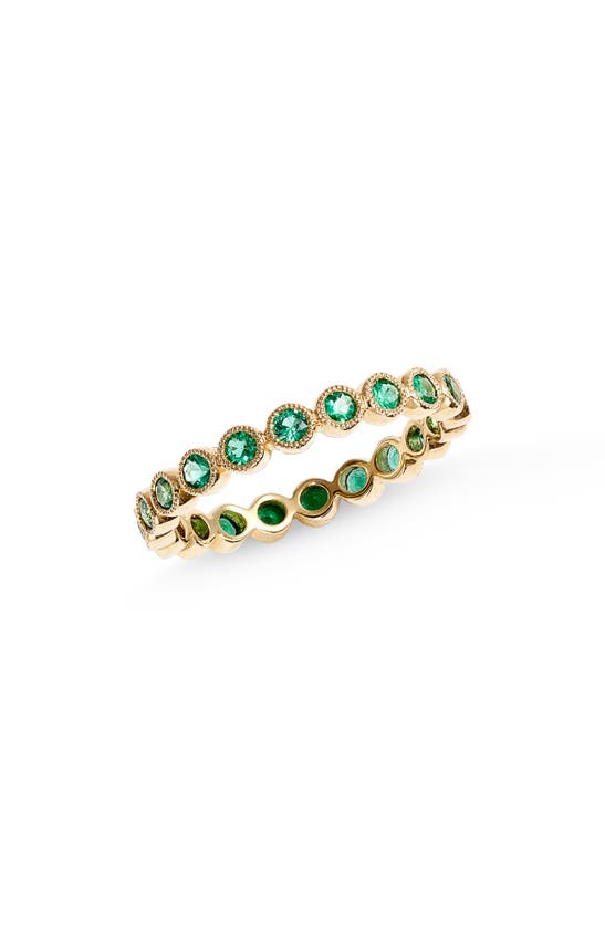 Bony Levy Feu Et Eau Emerald Eternity Ring In Yellow Gold/ Diamond