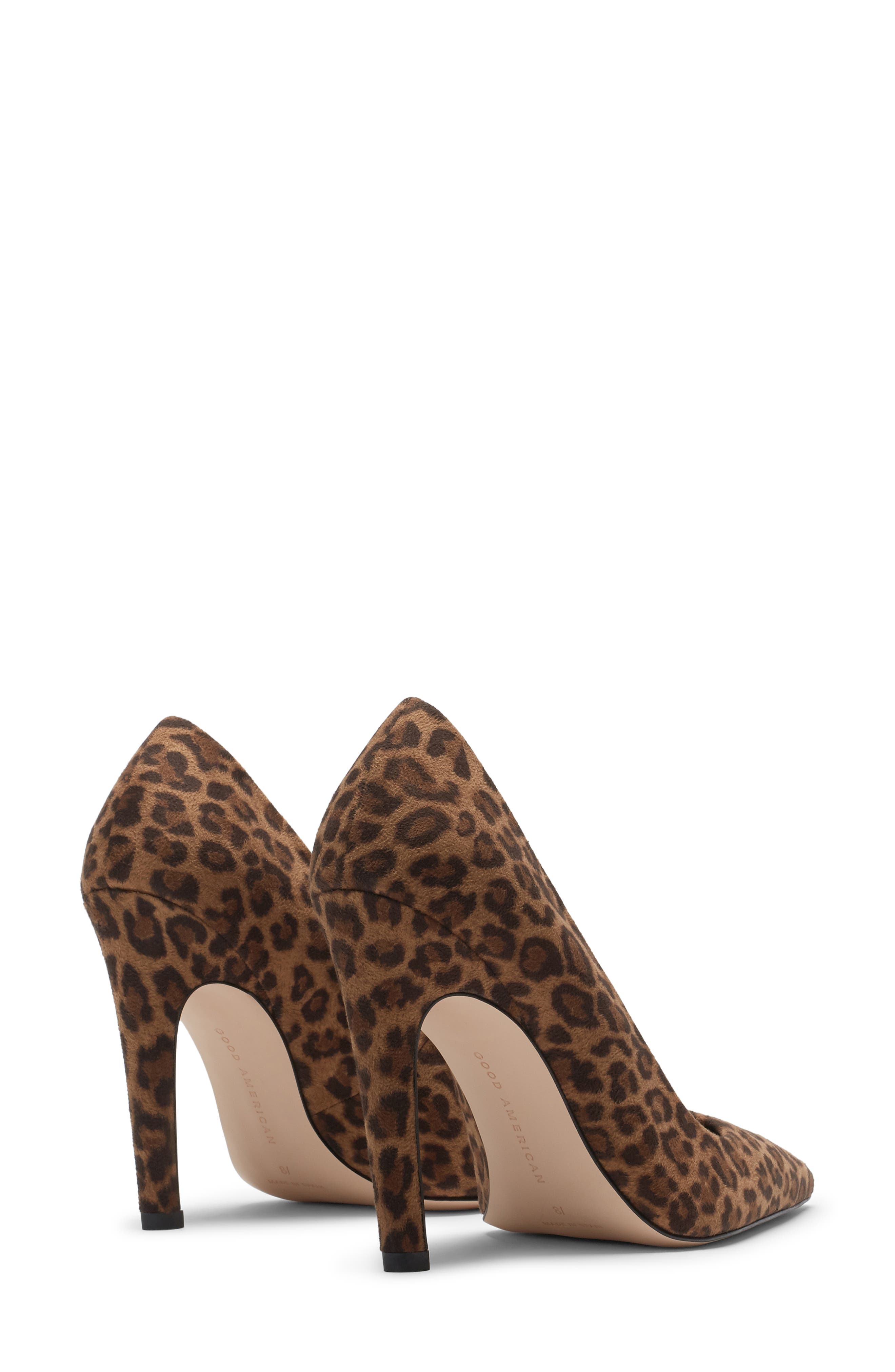 Good American The Icon Pointed Toe Pump in Pale Leopard | Smart Closet