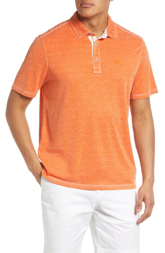 Tommy Bahama Paradiso Cove Short Sleeve Polo In Orange Peel