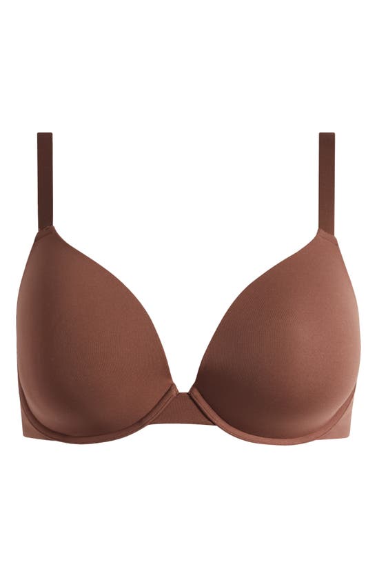 Shop Skims Fits Everybody Push-up Demi Bra In Cocoa