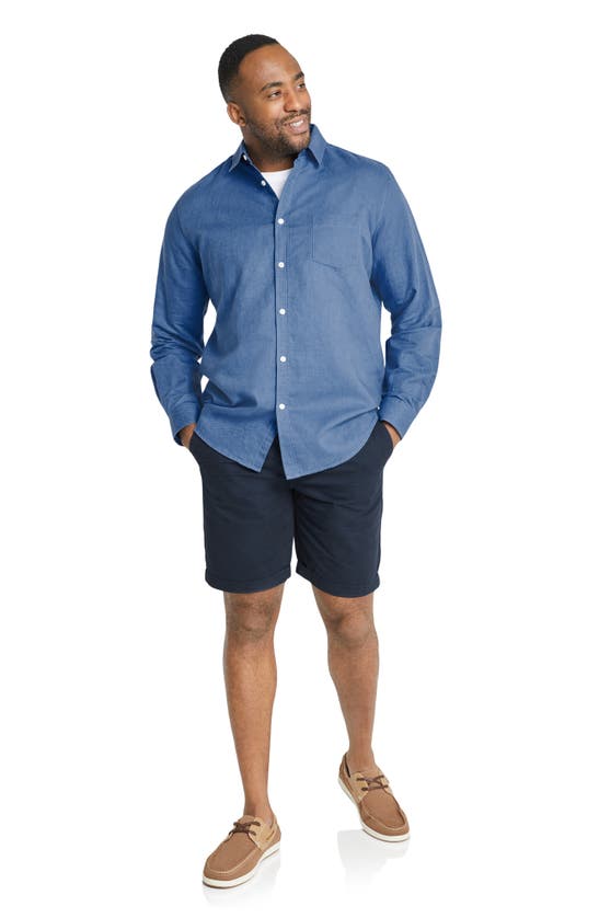 Shop Johnny Bigg Anders Linen & Cotton Button-up Shirt In Azure