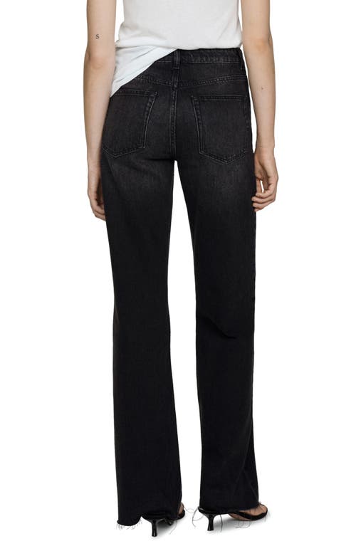 Shop Mango Danila Wide Leg Jeans In Black Denim