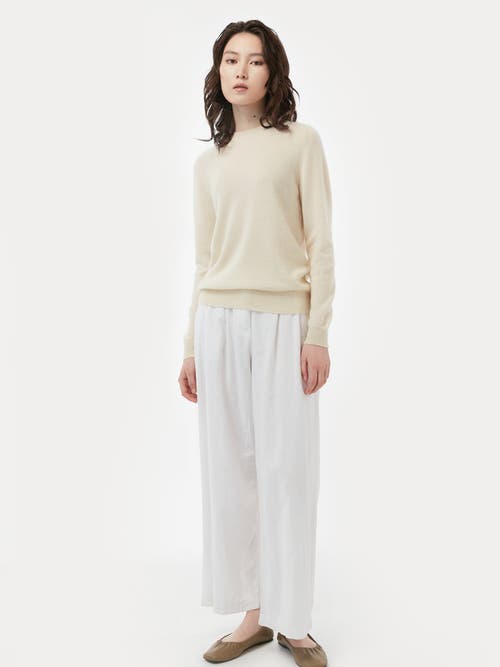 Gobi Cashmere Cashmere Hat And Sweater Set In Off White