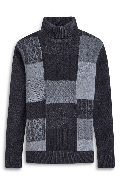 Shop Bugatchi Pattern Wool Blend Turtleneck Sweater In Cement