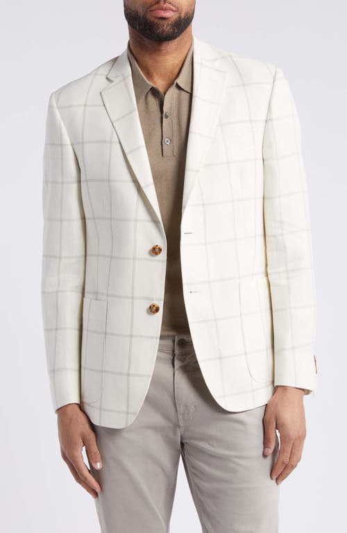 Billy Reid Windowpane Check Wool & Linen Sport Coat In Cream Windowpane