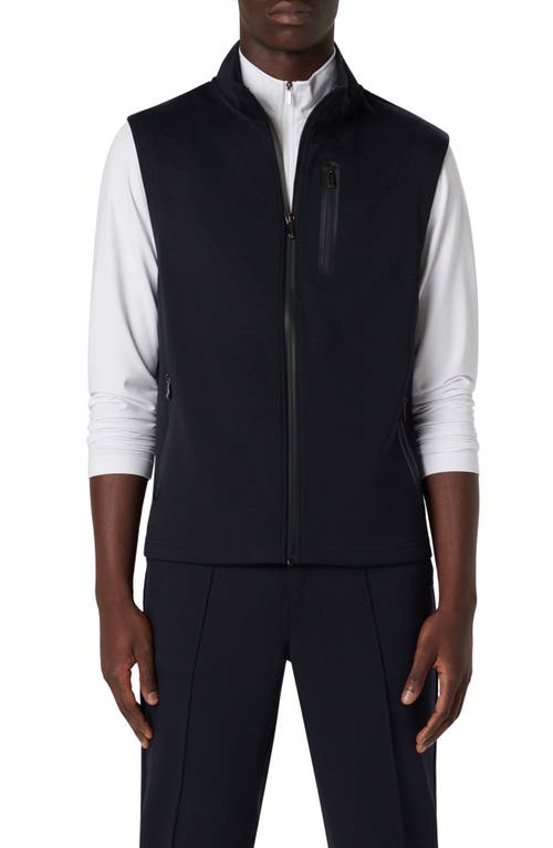 Shop Bugatchi Knit Zip-up Vest In Navy