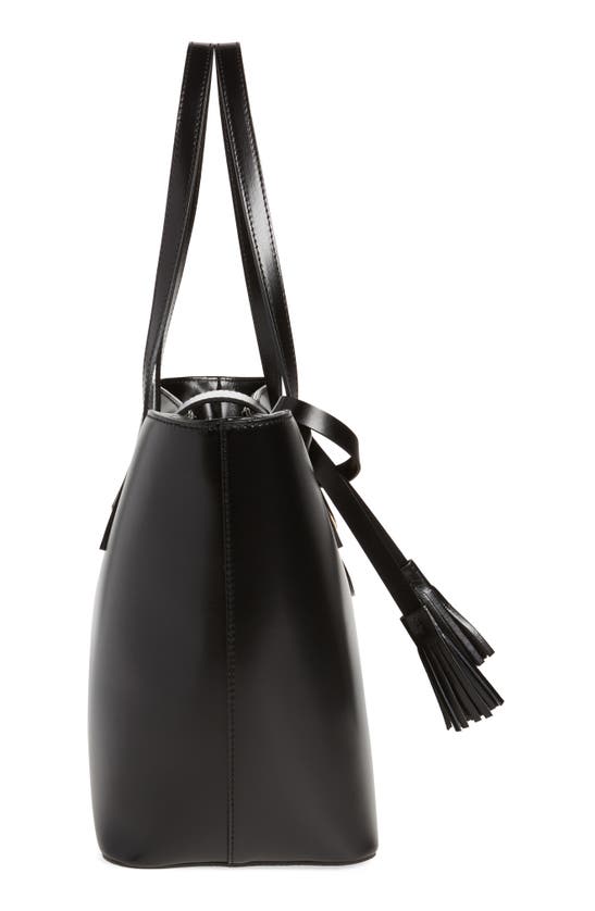 Shop Valentino By Mario Valentino Marion Super V Leather Tote Bag In Black