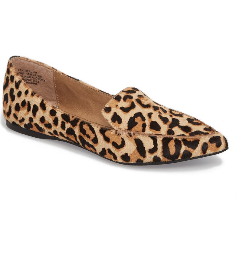 STEVE MADDEN Feather-L Genuine Calf Hair Loafer Flat, Main, color, LEOPARD