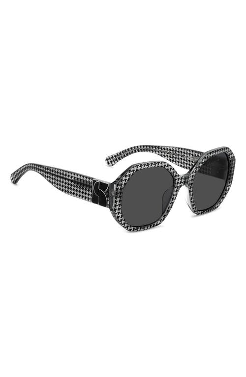 Kate Spade New York Flynnie 54mm Geometric Sunglasses In Black Pattern Grey/grey