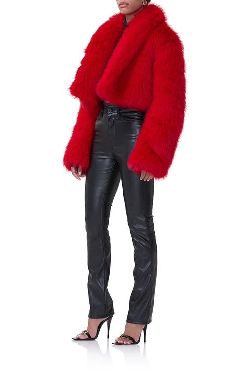 Shop Afrm Stephanie Faux Fur Jacket In Barbados Cherry