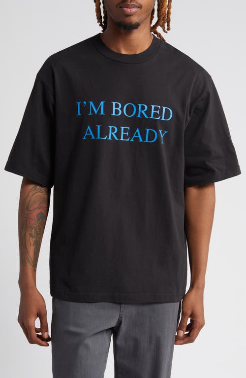 Bored Cotton Graphic T-Shirt in Black