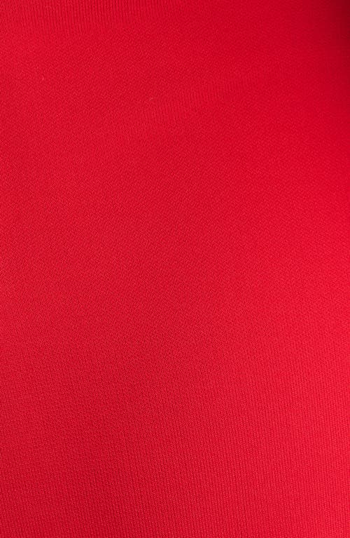 Givenchy Plumetis Long Sleeve Mixed Media Minidress In Red