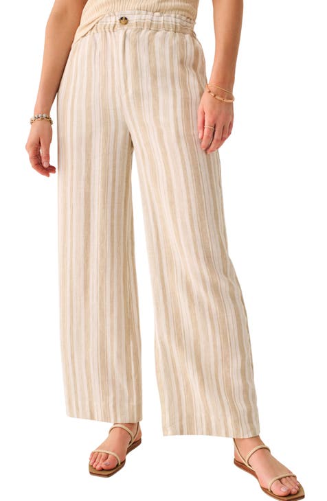 Tbopshirt Linen Pants for Women,Clearance Fashion Women Solid Color Linen Sashes Straight Casual Long Pants Trousers Cargo Pants Women, Women's, Size