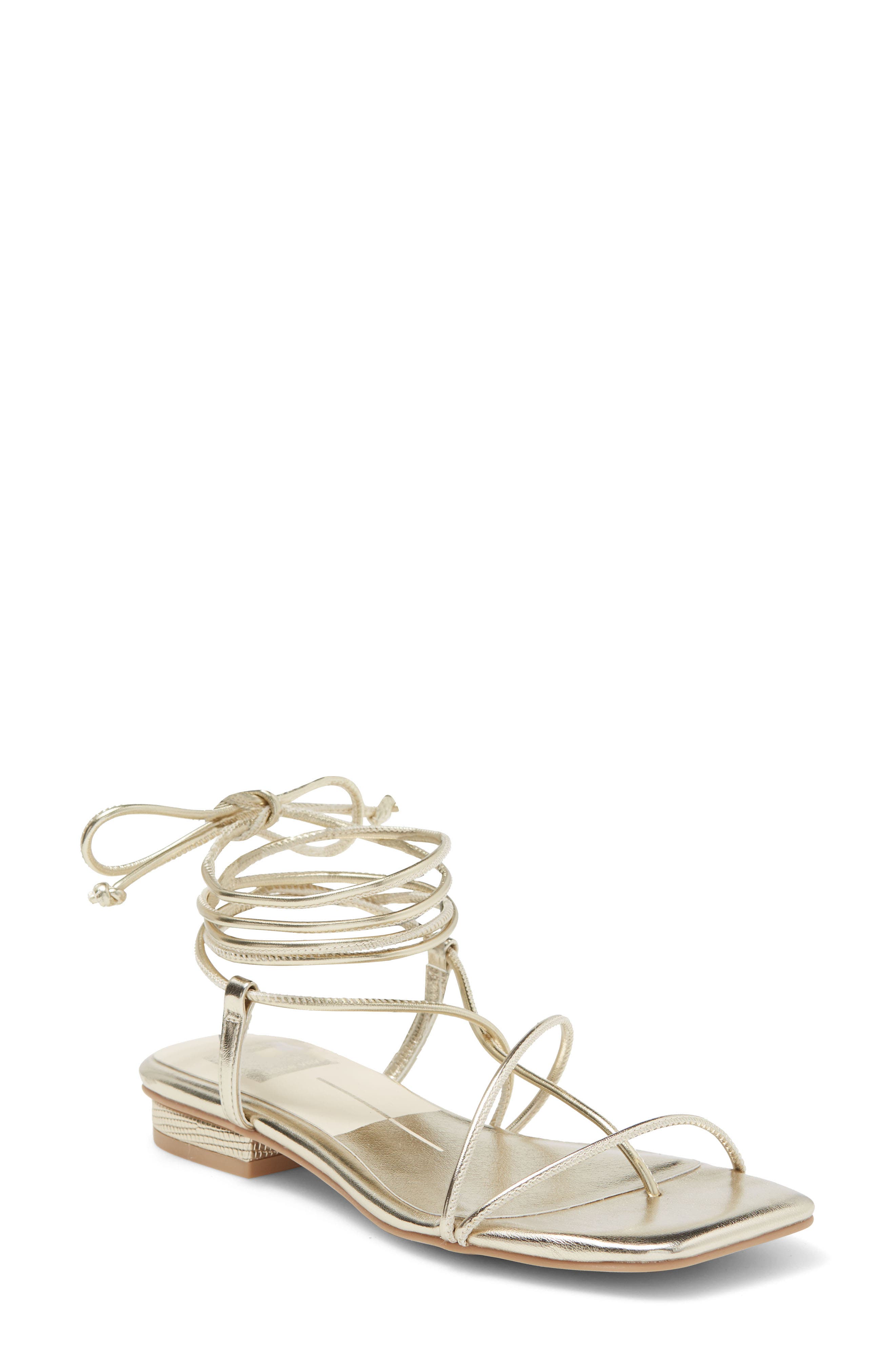 womens metallic flat sandals