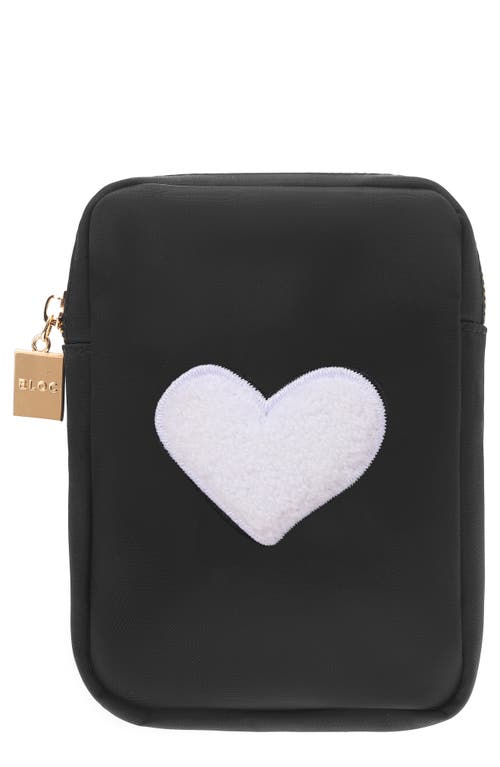 Mini Heart Cosmetics Bag in Black/White