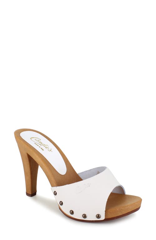 Antonella Slide Sandal in Off White Leather
