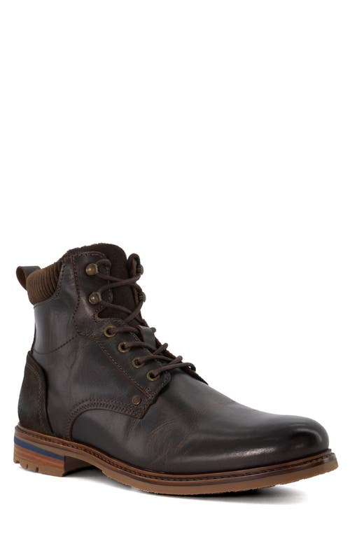 Coltonn Lace-Up Leather Boot in Dark Brown