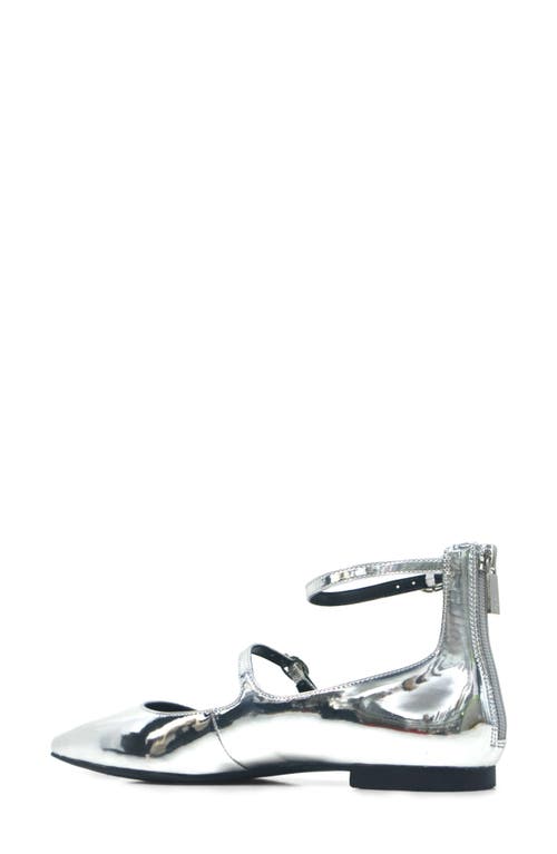 Shop Kenneth Cole Nolita Ankle Strap Mary Jane Flat In Silver