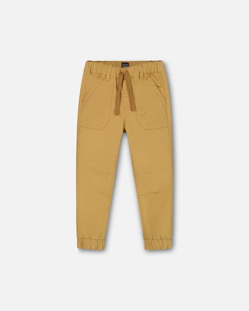 Deux Par Deux Boy's Stretch Twill Jogger Pants Beige Gold at Nordstrom