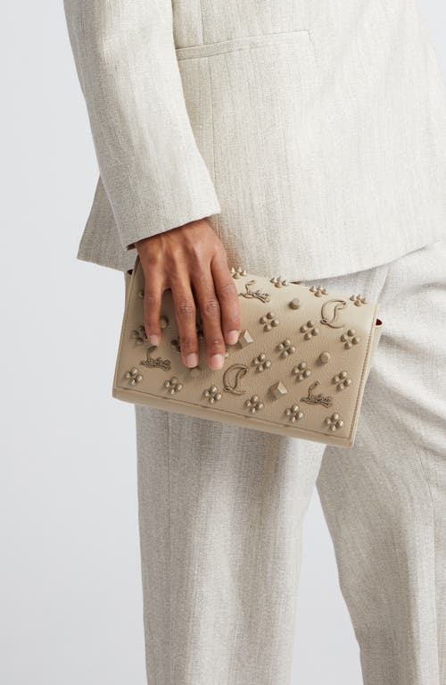 Shop Christian Louboutin Paloma Empire Calfskin Clutch In C989 Saharienne/saharienne