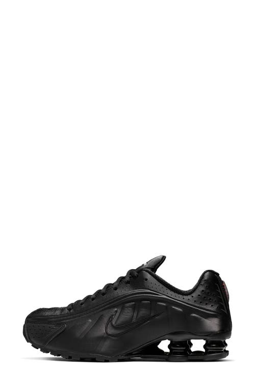 Shop Nike Shox R4 Sneaker In Black/black/max Orange