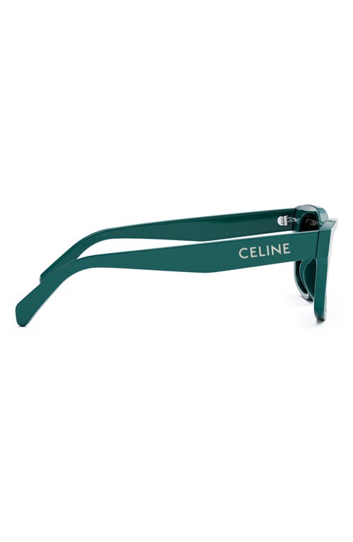 Shop Celine Monochroms 55mm Square Sunglasses In Shiny Turquoise/smoke