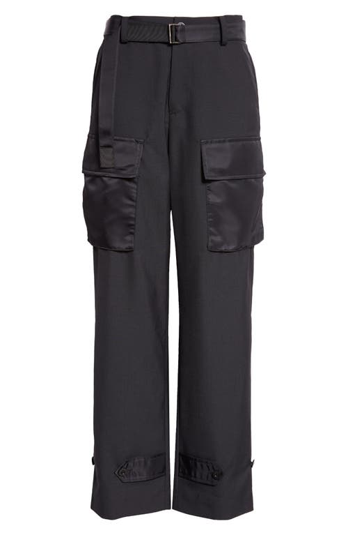 Shop Sacai Suiting Wool & Nylon Twill Cargo Pants In Black