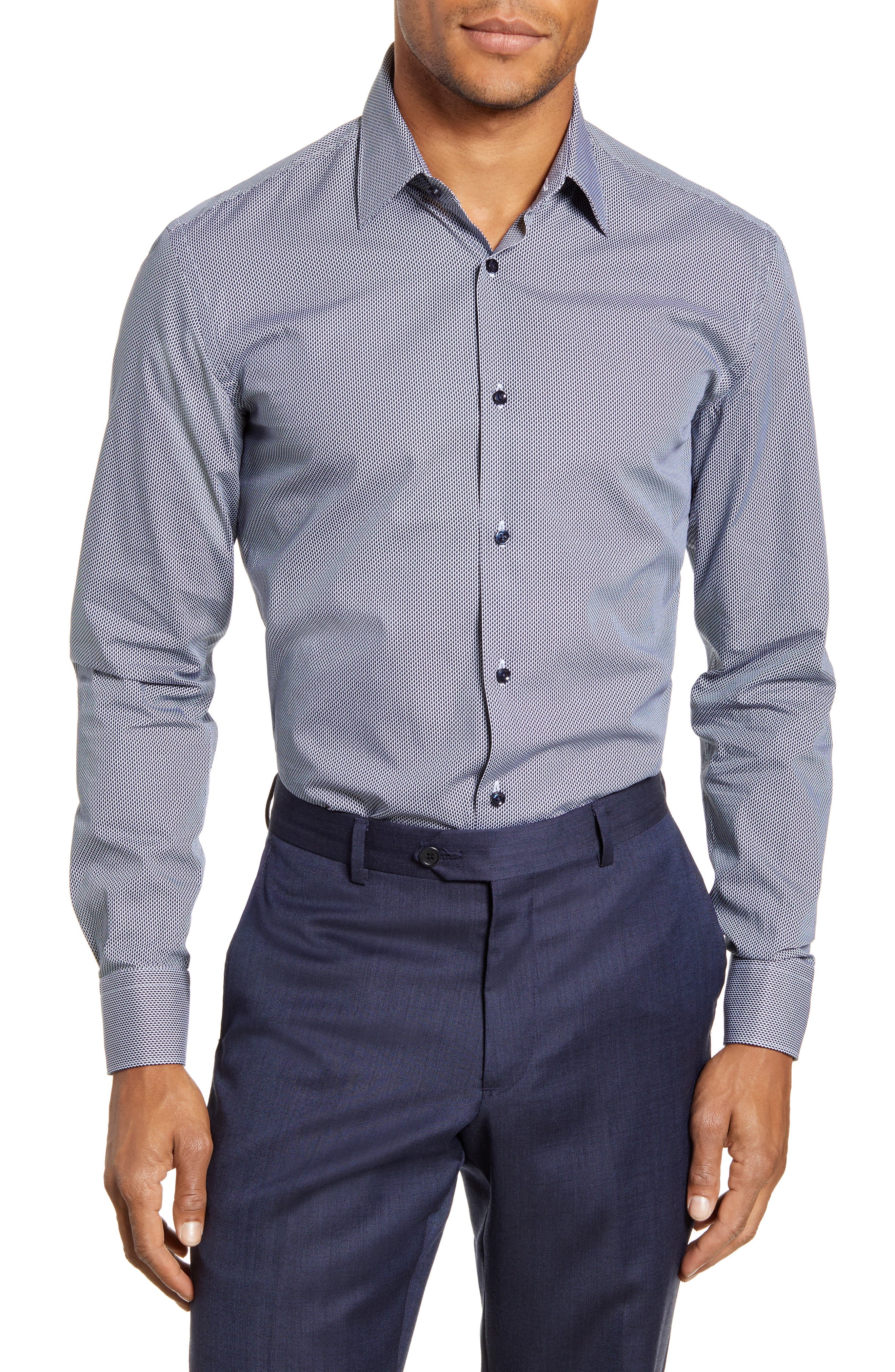 BOSS Slim Fit Print Dress Shirt Nordstrom