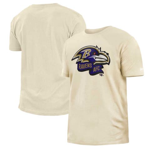 Men's New Era Cream Baltimore Ravens Sideline Chrome T-Shirt