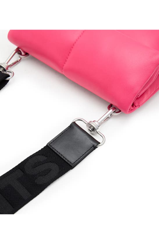 Shop Allsaints Ezra Logo Strap Leather Crossbody Bag In Hot Pink