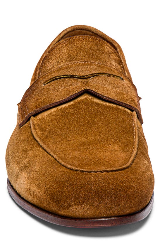 Santoni Carlos Penny Loafer In Light Brown-c39