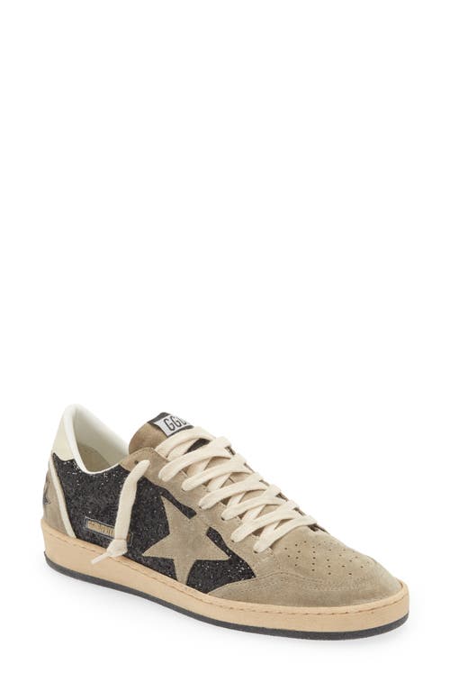 Golden Goose Ball Star Low Top Sneaker Black Glitter/Taupe at Nordstrom,