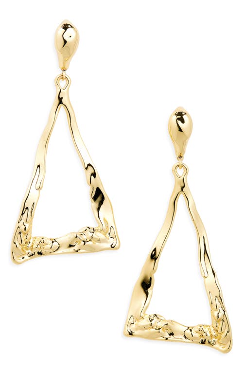 Alexis Bittar Brut Cutout Triangle Drop Earrings in Gold 