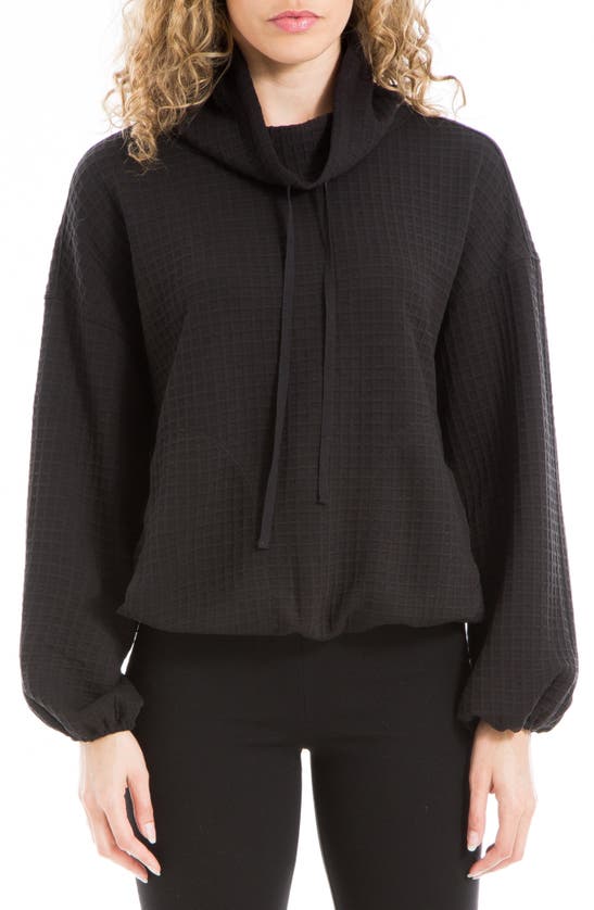 MAX STUDIO MAX STUDIO FUNNEL NECK WAFFLE KNIT PULLOVER
