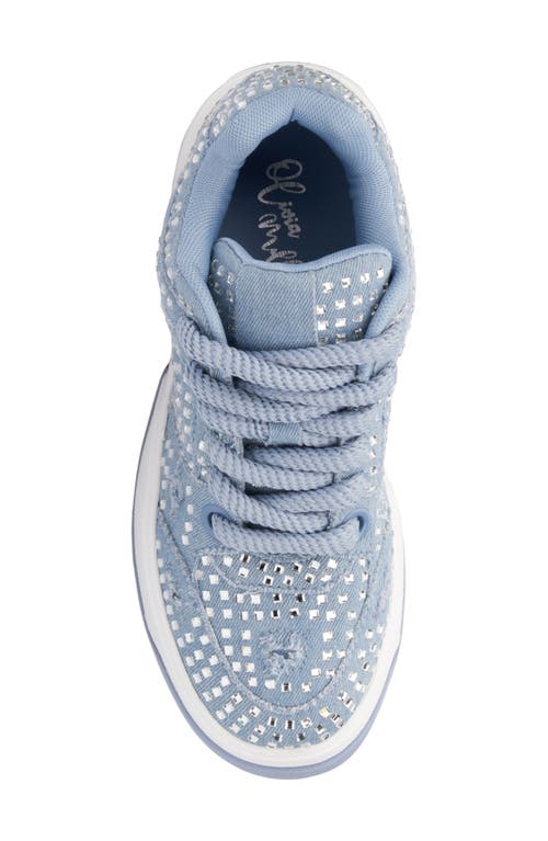 Olivia Miller Lunar Rays Rhinestone Sneaker In Denim