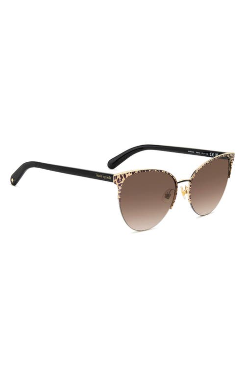 Shop Kate Spade New York Izara 57mm Gradient Cat Eye Sunglasses In Pattern Black/brown Gradient