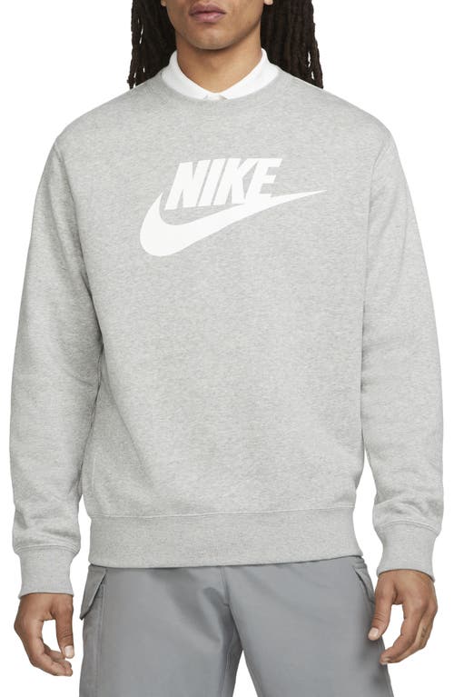 Nike Fleece Graphic Pullover Sweatshirt in Dark Grey Heather